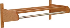 Wooden Mallet 34-Inch Coat And Hat Rack Uses Small Hook Hangers, Medium Oak - £55.82 GBP