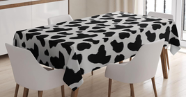 Cow Print Tablecloth, Cow Hide Pattern with Spots Farm Life with Cattle Camoufla - £28.80 GBP