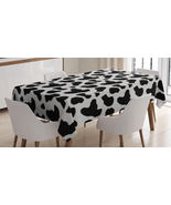 Cow Print Tablecloth, Cow Hide Pattern with Spots Farm Life with Cattle ... - £28.27 GBP