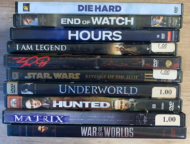 Action Movie 10 PC DVD Lot: Die Hard, 300, The Matrix, Star Wars, Paul W... - $9.89