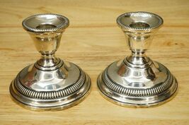 Vintage Sterling Silver 900 Lamerie Screw In Pedestal Base Candle Holders - $1,013.73 MXN