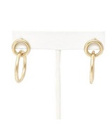Worn Gold Double Circle Dangle Earrings - £11.21 GBP