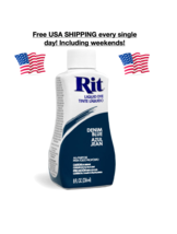 New Rit All Purpose Liquid Dye Denim Blue 8 oz Bottle Cotton Wool Nylon ... - $282.06 MXN