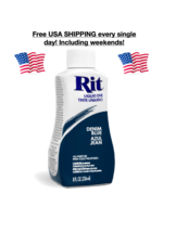 New Rit All Purpose Liquid Dye Denim Blue 8 oz Bottle Cotton Wool Nylon USA Ship - £11.62 GBP