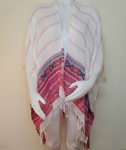 Eddie Bauer Swim Cover Up Poncho Boho Womens Pink Aztec Beach Pool Ruana... - £8.66 GBP