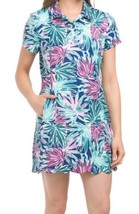 Nwt Ladies Sigrid Olsen Golf &amp; Tennis Tropical Palm Short Sleeve Dress S M &amp; L - $39.99