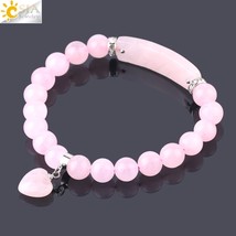 Tone pink crystal bracelet for women girls love heart bracelets bangles quartz beads cz thumb200