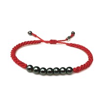 Red Bracelet with Lucky 7 Hematite Stones for Men and Women Handmade Unisex Desi - £67.97 GBP