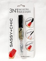 Sassy+Chic 3N1 GREEN SHIMMER Nail Art Pen Design Polish Decorate .17 oz/... - $12.99