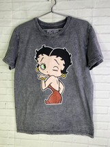 Betty Boop Comic Cartoon Glitter Logo Graphic Print Short Sleeve Womens ... - £12.18 GBP