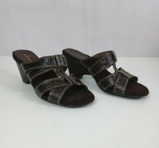 New Liz Claiborne Keenan Dark Brown Leather Wedge Sandals Size 8.5M - £23.30 GBP