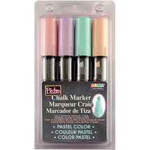Bistro Chalk Marker Chisel Tip Set 4/Pkg-Pastel Yellow, Pink, Green &amp; Blue - £14.47 GBP