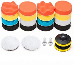 Car Foam Drill Polishing Pad Kit 22 PCS, 3 Inch Buffing Pads - £15.38 GBP