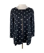 Talbots Woman Cardigan Sweater Womens X Black White Polka Dot Knit Butto... - $470.22 MXN