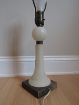 antique lamp ITALIAN Alabaster SEMI-TRANSLUCENT marble 1930&#39;s - $144.99