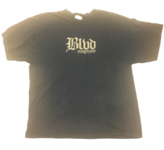 Blud Magazine T Shirt Mens XL Navy Blue Vintage Retro Faded Distressed - £6.38 GBP