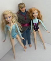 Disney Frozen Barbie Toy Figures Dolls 9” Lot Of 3 Kristoff Elsa Ana  - £12.73 GBP