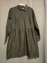 Nine West Long Sleeve Black Cotton Denim Midi Length Collared Dress Size... - $601.20 MXN