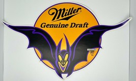 Miller High Life Purple Bat Marketing Two Sided Sign VTG 15&quot;x9&quot; - £14.45 GBP