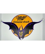 Miller High Life Purple Bat Marketing Two Sided Sign VTG 15&quot;x9&quot; - $18.37