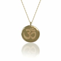 Rose D&#39;oro OM Etched Pendant Sterling Silver 925 Rose Gold Chain Hindu Necklace - £20.29 GBP