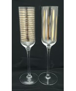 Set of 2 Crofton “Copas De Champan” Champagne Flutes Gold Accents 10&quot; MCM - $30.15 CAD