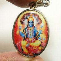 Lord Vishnu The Preserver God Deity Hindu Miracle Amulet Pendant Necklace Locket - £22.82 GBP