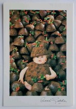 Anne Geddes Christmas Baby Chocolate Puddings And Holly Berry Postcard F38 - £6.13 GBP