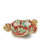 Mid century majolica Alberto Rubboli bowl GualdoTadino Italy gold ruby g... - $60.81 CAD