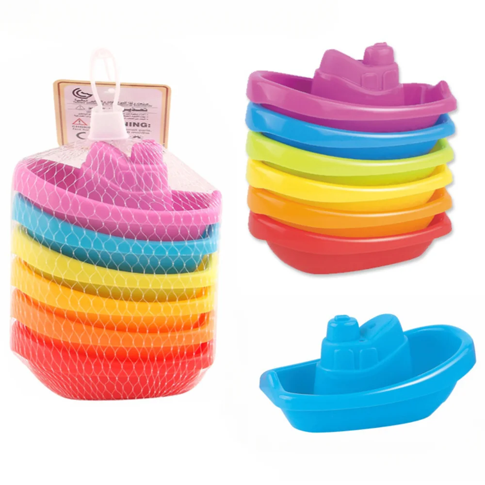 Baby Bath Toys Stacking Boat Toy Colorful Floating Ship Kids Water Toys Swimming - £9.89 GBP+