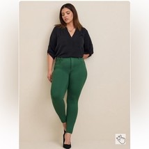 Torrid Skinny Studio Green Luxe Ponte Mid-Rise Pant Womens 14R Dress Pants Ankle - £31.55 GBP