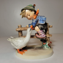 Vintage Hummel Figurine Barnyard Hero #195/1 Boy With Goose Western Germany 1948 - $45.82