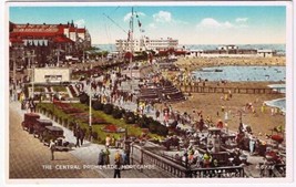 England UK Postcard Morecambe Central Promenade Old Cars Beach - £1.70 GBP