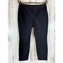 Boston Proper Pull On Denim Pants Size 14 (32x24) Black Ankle Cropped St... - £11.25 GBP