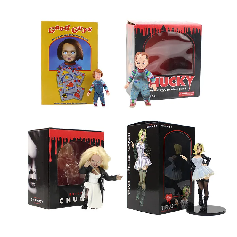 10-21cm 4styles Chucky Tiffany Horror Bishoujo Statue Bride of Chucky PVC Action - £23.37 GBP+