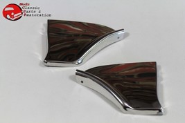 1962 Chevy Impala Rear Fender Skirt Trim Stainless Steel Scuff Pads Pair New - $36.49