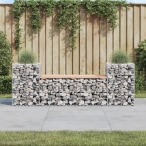 Garden Bench Gabion Design 183x41x60.5 cm Solid Wood Douglas - £106.71 GBP