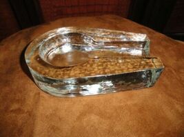 Art Deco heavy glass cigar ashtray. Measures 7.5"  L  x  5"  W x  1.5' H image 5