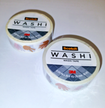 Scotch Expressions Washi Tape .59”x10.9 Yd. Hand print multi color  Lot ... - $8.14