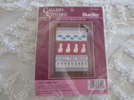 BUCILLA Gallery of Stitches HAPPY HOME Counted Cross Stitch KIT #32399 - 5&quot; x 7&quot; - $9.90