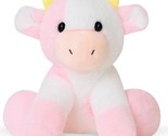 Pink Cow Stuffed Animal Cute Hug Cow Plushies, Soft Strawberry Cow Throw... - $18.99