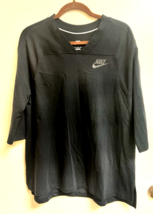 Nike Just Do It Black On Black Tee Shirt T-Shirt Women&#39;s SZ LRG Mid Sleeve - $15.35