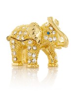Keren Kopal Gold Elephant Hand made Trinket box Decorated with Austrian ... - $32.30
