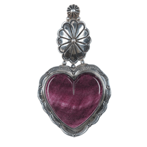 Elgin Tom Navajo silver Purple spiny oyster heart pendant - £223.92 GBP