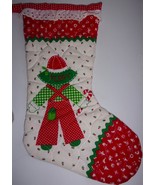 Vintage Handmade Sunbonnet Sam Christmas Stocking Name Terry on Hat 1970s - $8.99