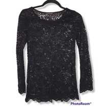 You Are Not Alone Women&#39;s Sheer Black Lace Long Sleeve Blouse - Size M - £10.92 GBP