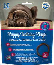 N-Bone Puppy Teething Ring Blueberry and BBQ Flavor 3 count - £18.52 GBP