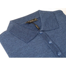 Men PRINCELY Soft Merinos Wool Sweater Knits Lightweight Polo 1011-40 Denim Blue image 2