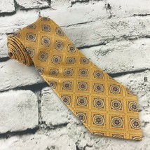 Robert Talbott Best Of Class Mens Tie Gold Geo Print Handsewn Silk - £14.89 GBP