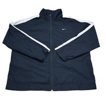 Nike Jacket Womens XL Blue White Long Sleeve High Neck Full Zip Track Jacket - £23.38 GBP
